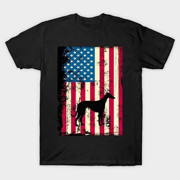 Whippets American Flag Usa Patriotic 4Th Of July T-Shirt by CarleyMichaels